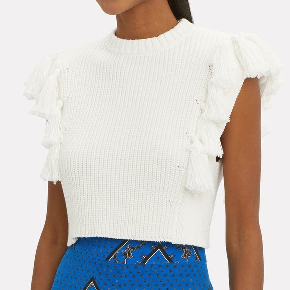 PHILOSOPHY DI LORENZO SERAFINI Cropped Tassel Sweater - Picture 1 of 4
